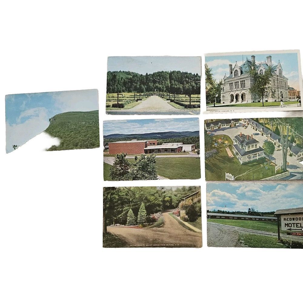 Vintage Postcards Lot New Hampshire Man In The Mountain Motels Fine‎ Arts Center